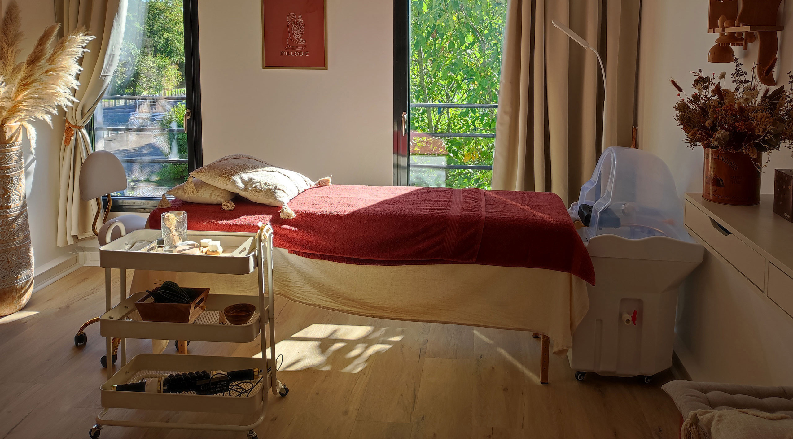 Cabine de soins bien-être de l’institut Millodie à Bailly-Romainvilliers en Seine-et-Marne